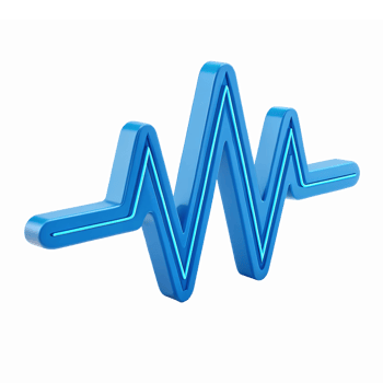 Blue Pulse Wave Shape Illustration with 3D Effect for Healthcare and Technology Applications png