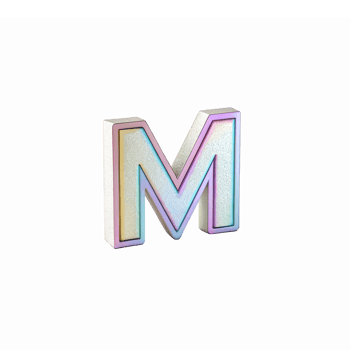 Stylish Three-Dimensional Letter M with Rainbow Effect on Transparent Background png