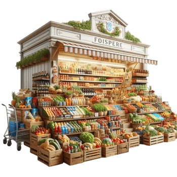Market Stand with Fruit Display png
