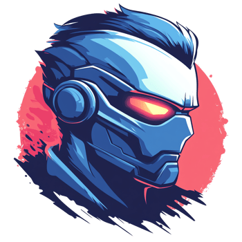 Futuristic cyborg warrior profile glowing eyes detailed design on transparent background png