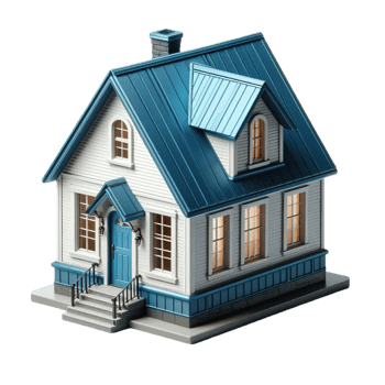 Adorable Blue Roof Cottage png