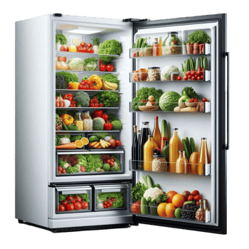 Open Refrigerator Full of Colorful Food png