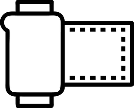 Illustration of a photographic film roll with visible film strip area isolated on white background vector