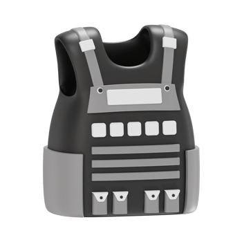 3D Bulletproof Vest Model for Security and Defense png