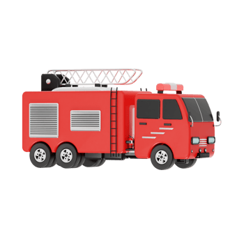Realistic Fire Truck Design with Ladder and Equipment png