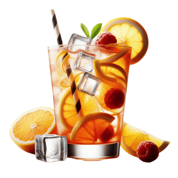 Orange Iced Tea with Citrus Slices png