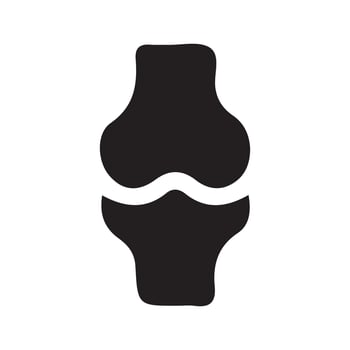 Simple black joint bone icon isolated on white background vector