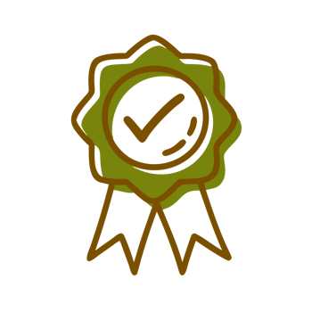 A green and brown award ribbon icon png