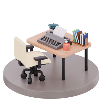 3D Cozy Creative Writer Desk png