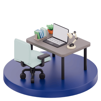 3D Minimalist Home Office Setup png