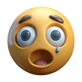 3d emoji shocked face on isolated transparent background png