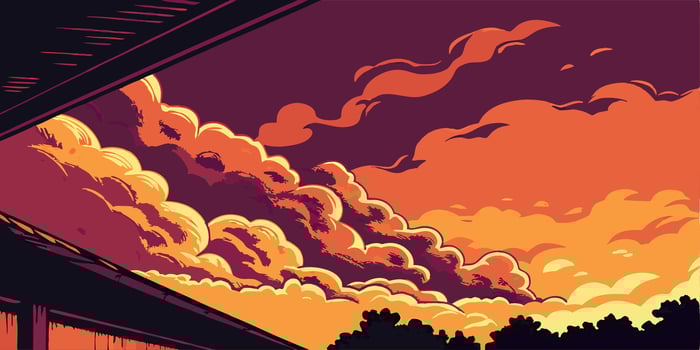 Dramatic Sunset Cloudscape vector