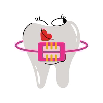 Braces Sticker. Eps 10 file vector