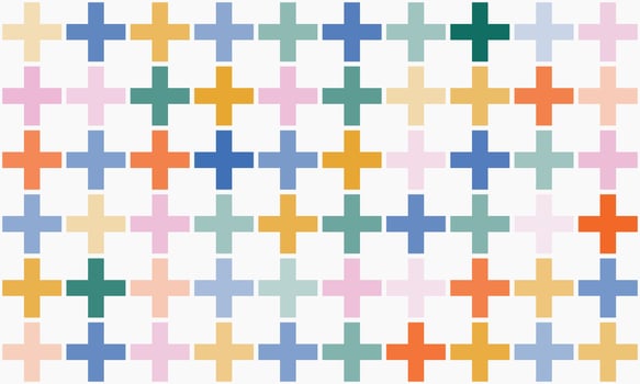 Fun abstract background with colorful cross shapes, geometric figures. Multi colored festive backdrop. Pop art style textures. design layout for banners presentations, flyers, posters vector