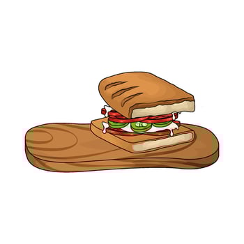 illustration of Salami Cheese Sandwich vector