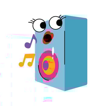 Bluetooth Speaker Colored Sticker. Eps 10 file vector