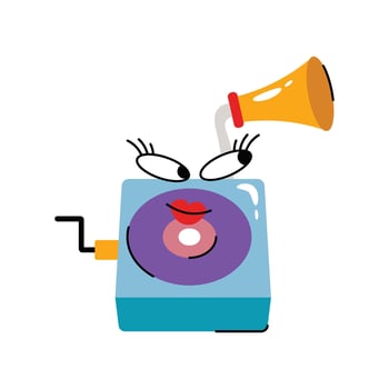 Gramophone Colored Sticker. Eps 10 file vector