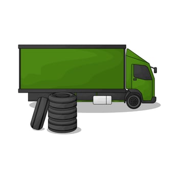 illustration of big green truck vector