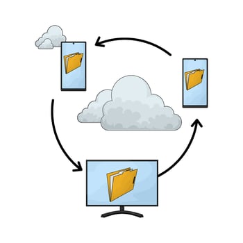 back up folders vector