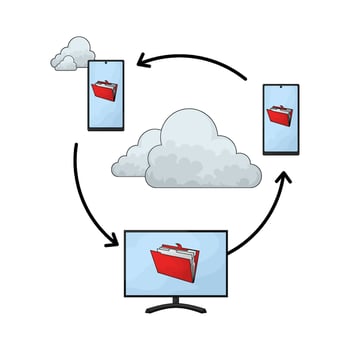 illustration of folder backups vector