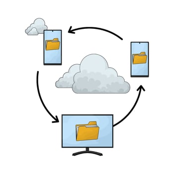 illustration of folder backup vector