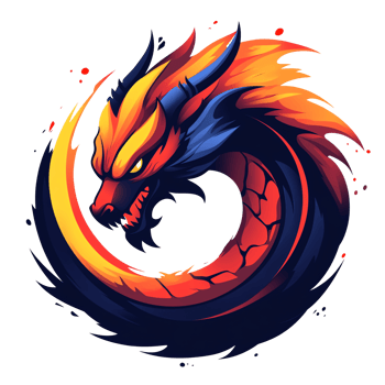 Abstract dragon swirl a mesmerizing dance of fire and color on transparent background png
