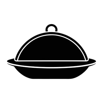 a black and white illustration of a dish with a lid vector