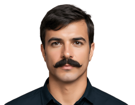 A man with a mustache on his face png