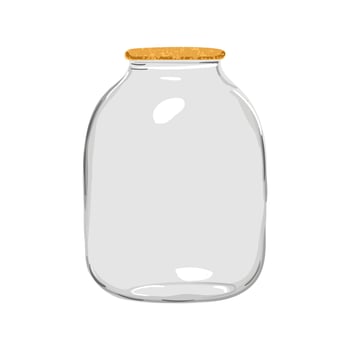 Colorful Illustration of Empty Glass Jar Isolated on White Background vector