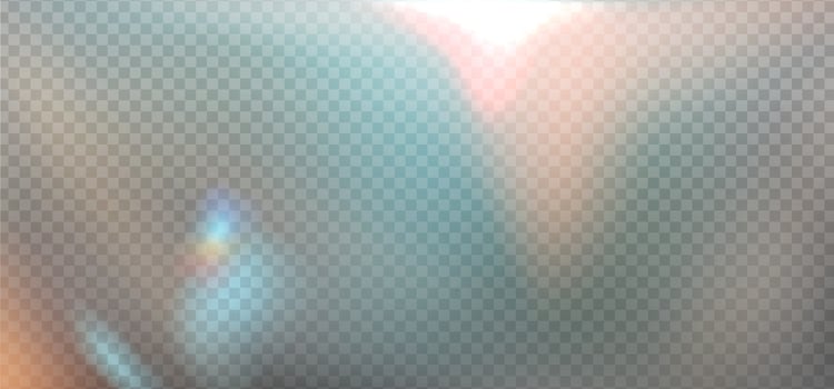 Bleak Film Effect. Holo abstract background with sun rays created by refracting light through a prism or piece of glass, with neon shades and a gradient mesh. overlay layer vector