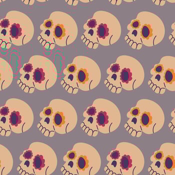 Cinco de Mayo seamless pattern background for packaging and decoration with skulls. vector