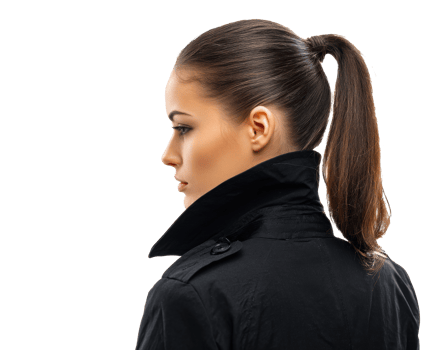 Elegant woman in stylish coat showcasing modern fashion trends png