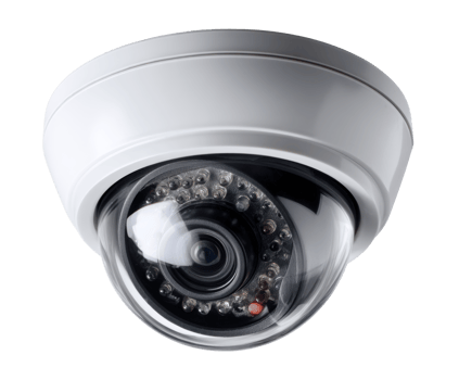 Modern security camera for surveillance in commercial spaces png