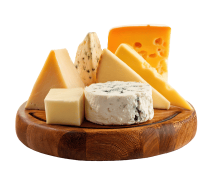 Assorted cheese platter for gourmet gatherings and events png