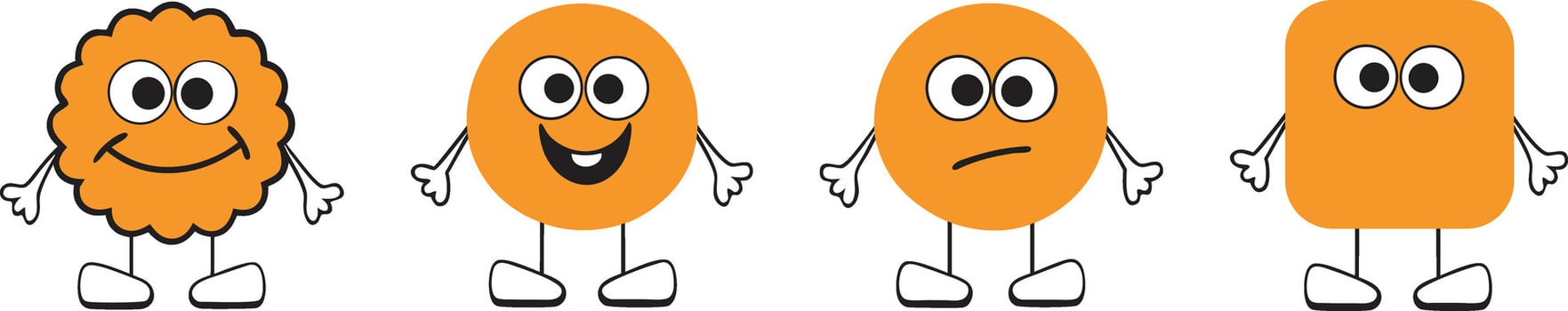 Smiling Comic Characters with Hilarious Expressions, cartoon face vector