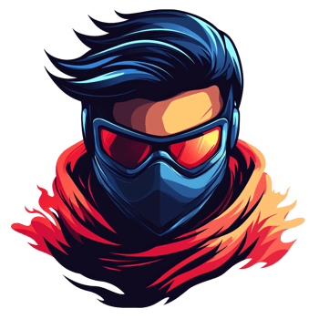 Cyberpunk gamer avatar futuristic goggles and stylish mask on transparent background png