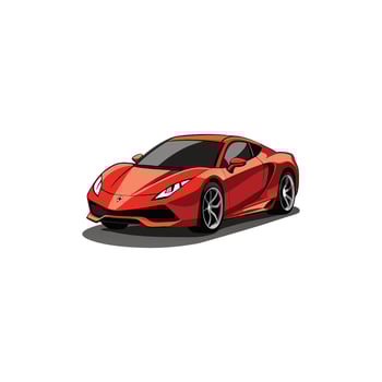 High-Speed Sports Car Artwork on Clean White vector