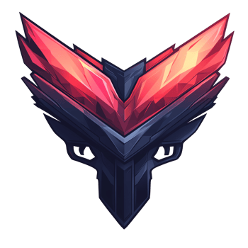 Fierce crimson and dark blue winged emblem logo on transparent background a powerful symbol of strength and energy png