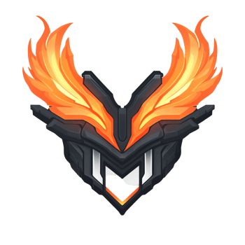 Fiery wings emblem a powerful gaming logo design on transparent background png