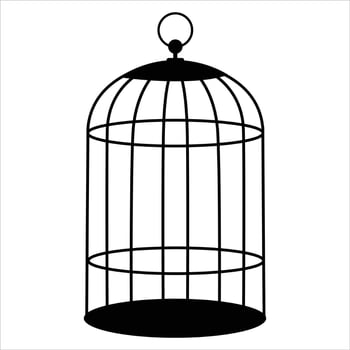 Bird cage silhouette Illustration vector