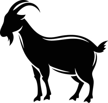 Goat Silhouette Black for Farm and Logo and Uses vector