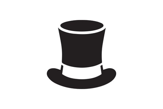 Top hat icon in simple style on white background vector