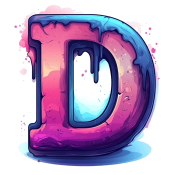 Playful dripping 3 d letter d on transparent background a vibrant alphabet design element png