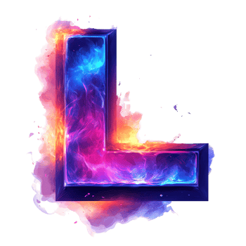 Fiery letter l logo a vibrant and powerful gaming brand identity on transparent background png