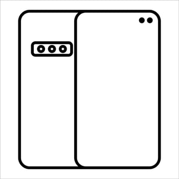 Samsung galaxy s9 and s9 black outline icon illustration vector
