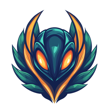 Illustration - Majestic Mythical Creature with Glowing Eyes and Feathered Crest png
