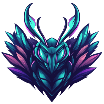 Illustration - Majestic Beetle with Glowing Eyes and Vibrant Wings png