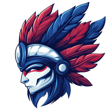 Bold native american headdress logo design on transparent background png