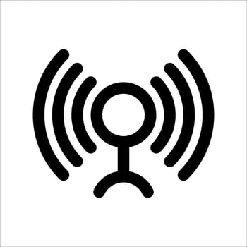 A new unique black and white icon of a wifi signal vector