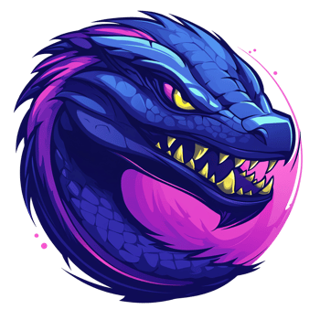 Cyberpunk dragon head logo on transparent background striking design 100 200 characters png